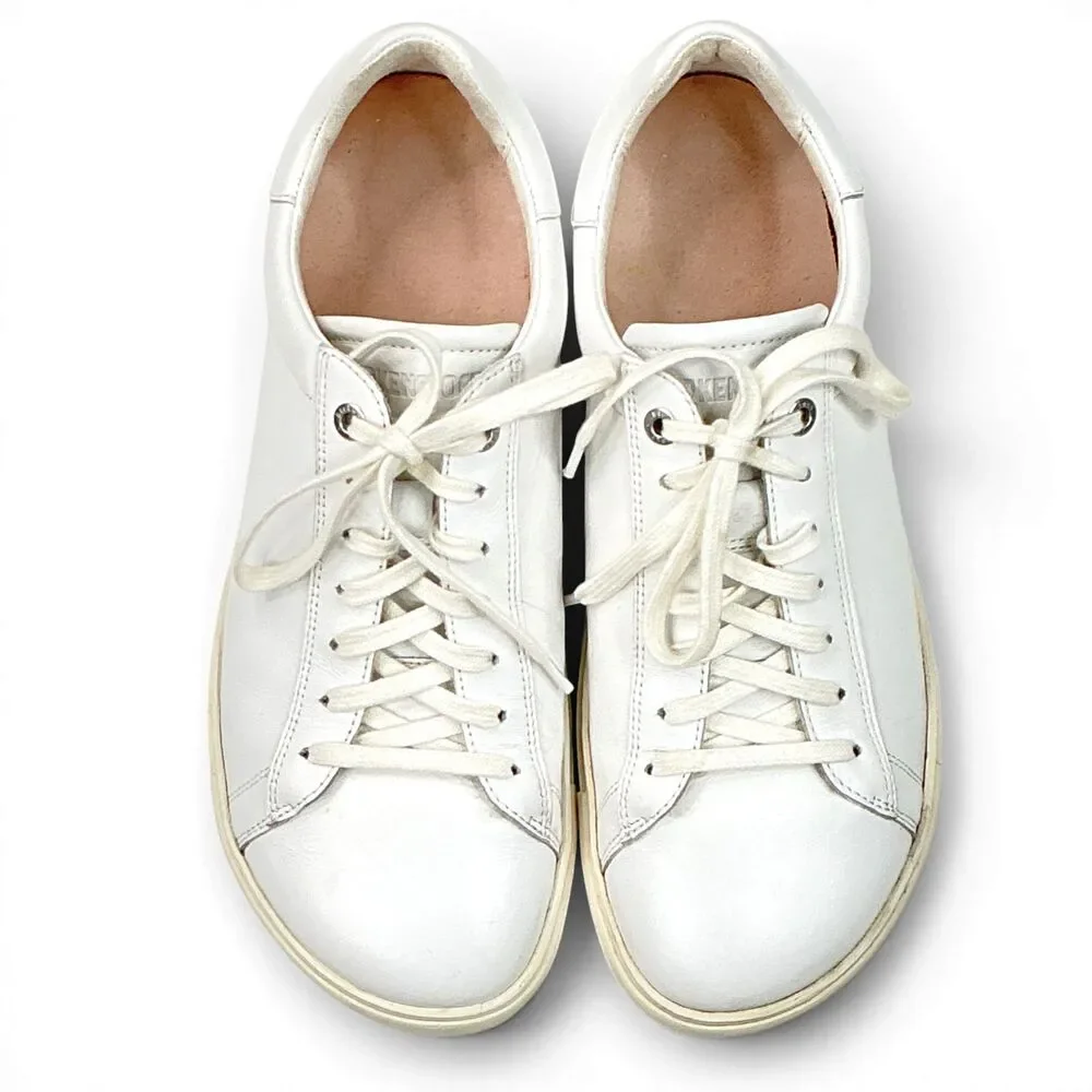 Birkenstock Bend Low White Leather Sneakers Women's Size 10 EUR 41 Orthopedic